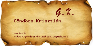 Göndöcs Krisztián névjegykártya