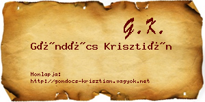 Göndöcs Krisztián névjegykártya