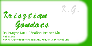 krisztian gondocs business card